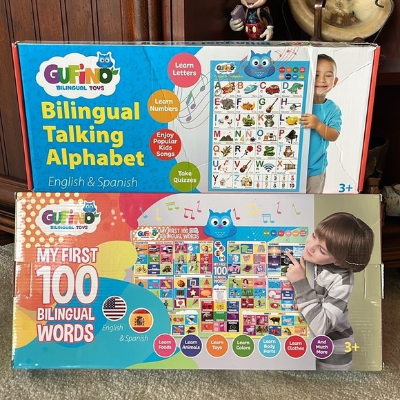 Brand New Bilingual Talking Alphabet 1st 100 Words Spanish English Learning Toys - Picture 1 of 16